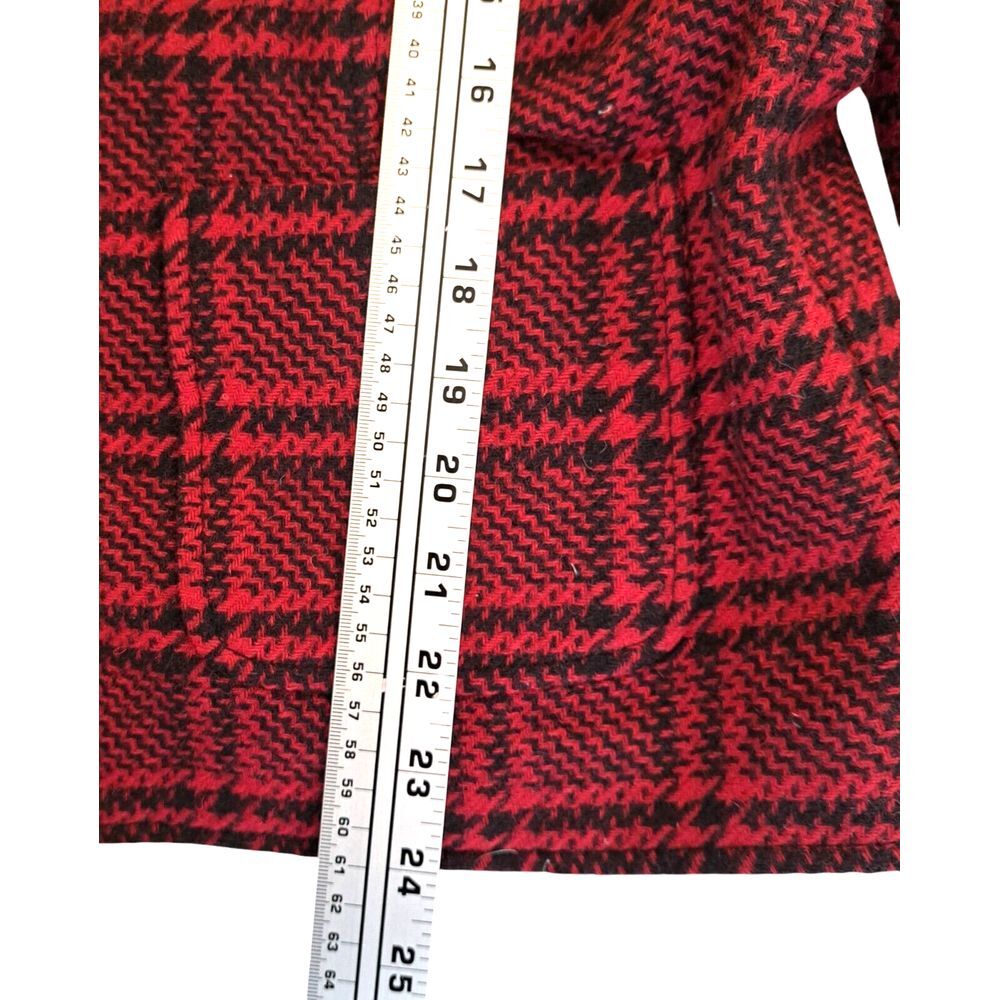 Talbots Wool Blend Blazer Womens‎ 12 Red Black Plaid Lined Jacket Classic Preppy - Picture 10 of 10